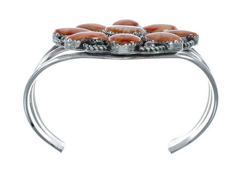 Native American Oyster Shell Multi-Stone Sterling Silver Cuff Bracelet NX12448
