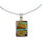 Sterling Silver Italian Snake Chain Multicolor Sterling Silver Pendant NX12492
