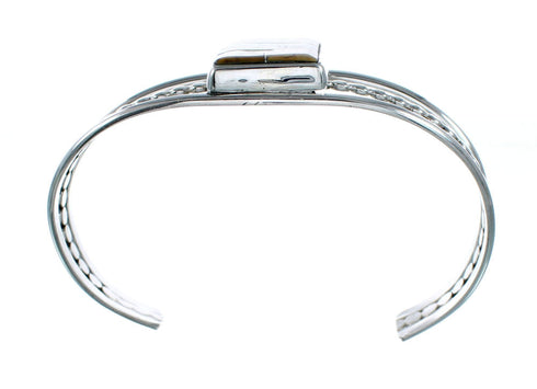 Navajo Sterling Silver And Multicolor Inlay Southwest Cuff Bracelet NX12465