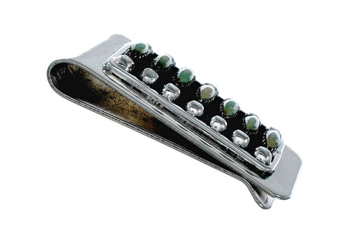 Navajo Turquoise Sterling Silver Multistone Money Clip NX12471