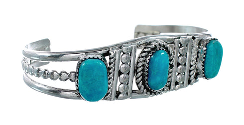 Turquoise Sterling Silver Native American Cuff Bracelet NX12456