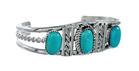 Navajo Turquoise Sterling Silver Native American Cuff Bracelet NX12457