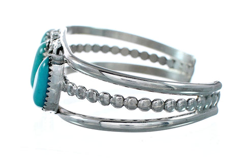 Navajo Turquoise Sterling Silver Native American Cuff Bracelet NX12457