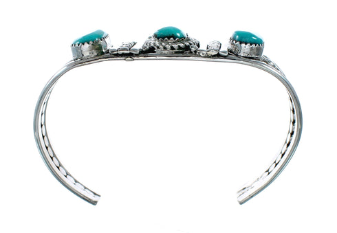 Navajo Turquoise Sterling Silver Native American Cuff Bracelet NX12457