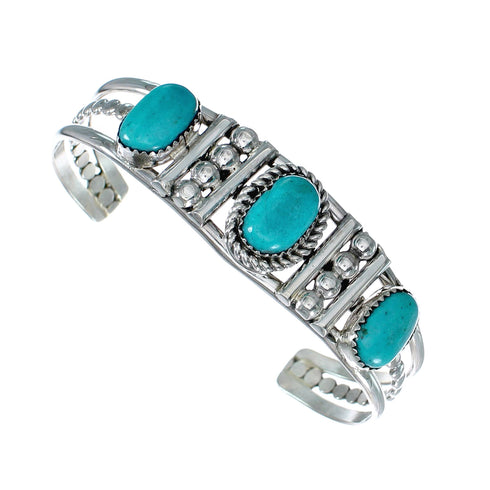 Navajo Turquoise Sterling Silver Native American Cuff Bracelet NX12458
