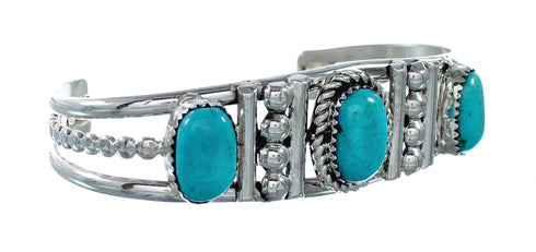 Navajo Turquoise Sterling Silver Native American Cuff Bracelet NX12458
