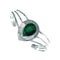 Malachite Sterling Silver Tear Drop Navajo Chevron Cuff Bracelet NX12460
