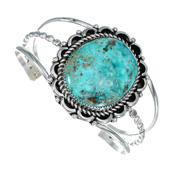 Genuine Navajo Large Turquoise Sterling Silver Cuff Bracelet NX12464