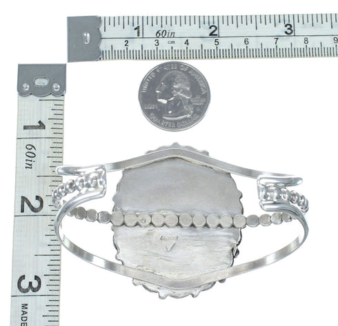 Genuine Navajo Large Turquoise Sterling Silver Cuff Bracelet NX12464