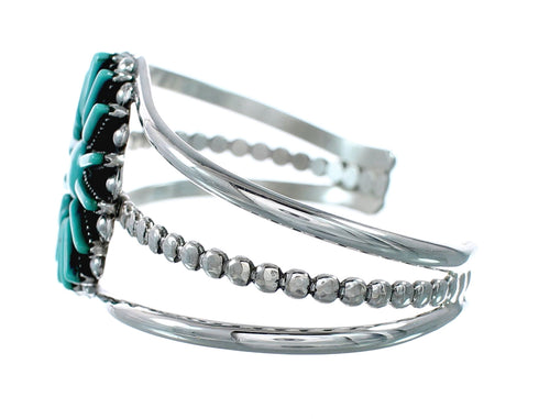 Navajo Turquoise Needlepoint Sterling Silver Cuff Bracelet NX12469