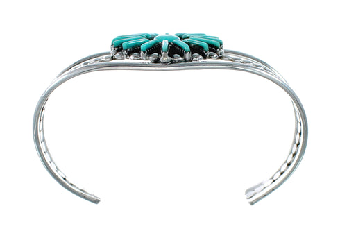 Navajo Turquoise Needlepoint Sterling Silver Cuff Bracelet NX12469