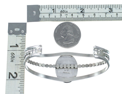 Navajo Sterling Silver And Multicolor Inlay Southwest Cuff Bracelet NX12499