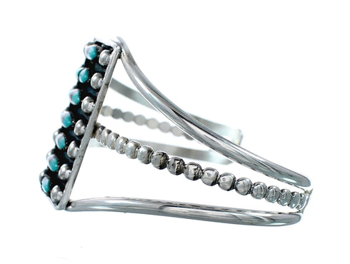 Navajo Turquoise Coral Inlay Multistone Sterling Silver Cuff Bracelet NX12467