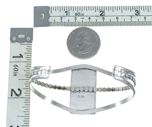 Navajo Turquoise Coral Inlay Multistone Sterling Silver Cuff Bracelet NX12467
