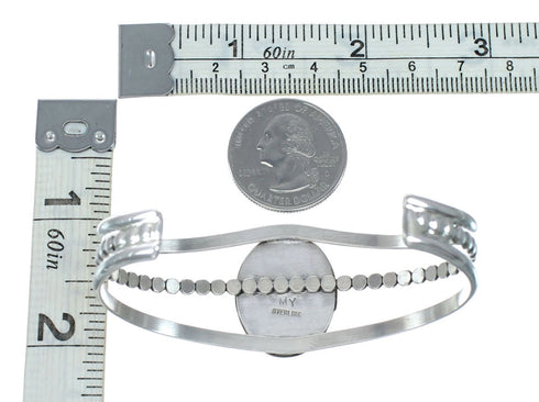 Navajo Multicolor Authentic Sterling Silver Cuff Bracelet NX12509