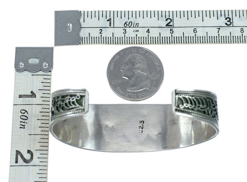 Native American Genuine Sterling Silver Turquoise Cuff Bracelet NX12461