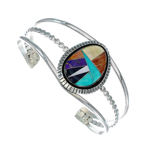 Genuine Zuni Multicolor Sterling Silver Bracelet NX12466