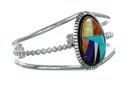 Genuine Zuni Multicolor Sterling Silver Bracelet NX12466