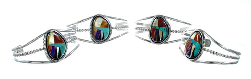 Genuine Zuni Multicolor Sterling Silver Bracelet NX12466