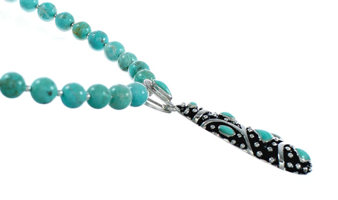 Genuine Navajo Turquoise Sterling Silver Necklace NX12479