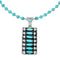 Navajo Turquoise Sterling Silver Pendant Bead Necklace Set NX12489