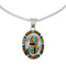 Navajo Sterling Silver Italian Snake Chain Multicolor Sterling Silver Pendant NX12493