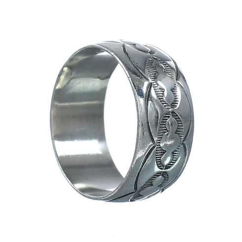 Navajo Authentic Sterling Silver Band Ring Size 10-1/2 NX12503