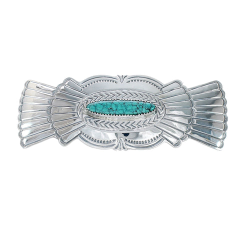Navajo Sterling Silver Turquoise Hair Barrette NX12505