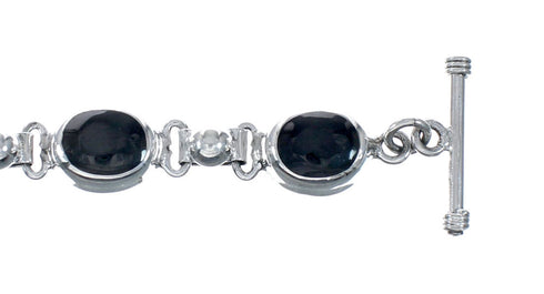 Onyx Navajo Sterling Silver Link Bracelet NX12468
