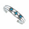 Native American Navajo Turquoise Sterling Silver Cuff Flower Bracelet NX12500