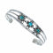 Native American Navajo Turquoise Sterling Silver Cuff Flower Bracelet NX12501