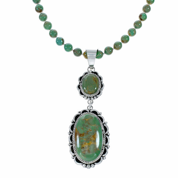 Navajo Kingman Turquoise Sterling Silver Necklace NX12511