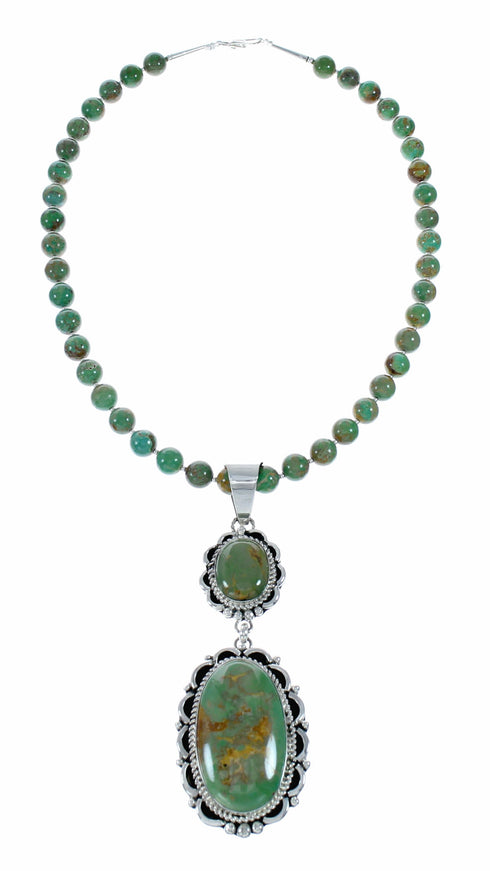 Navajo Kingman Turquoise Sterling Silver Necklace NX12511