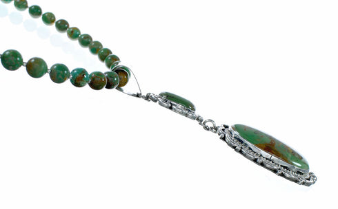 Navajo Kingman Turquoise Sterling Silver Necklace NX12511