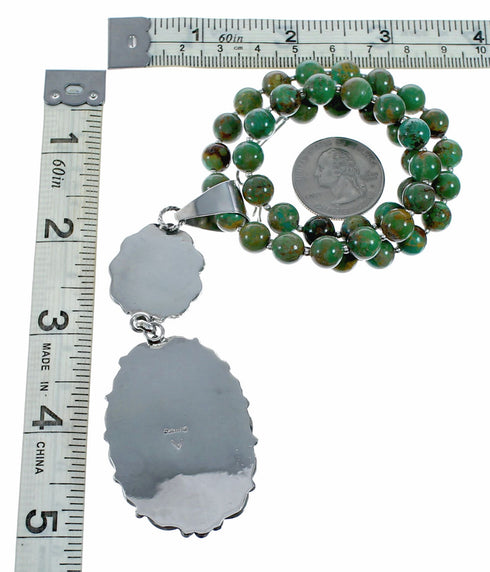 Navajo Kingman Turquoise Sterling Silver Necklace NX12511