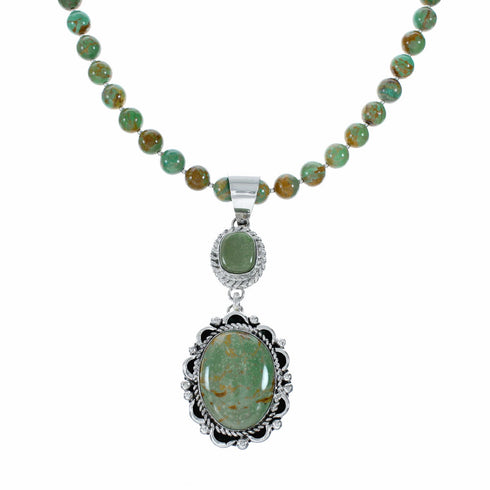 Navajo Kingman Turquoise Sterling Silver Necklace NX12512
