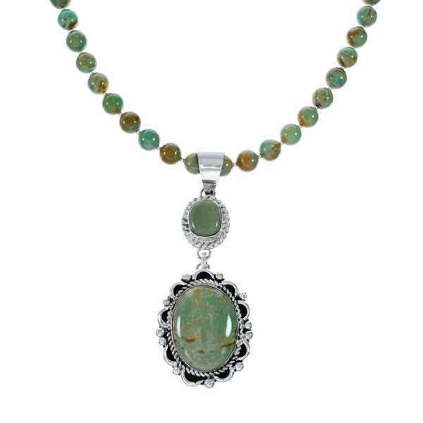 Navajo Kingman Turquoise Sterling Silver Necklace NX12512