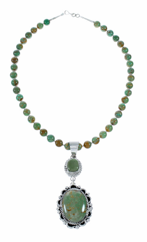 Navajo Kingman Turquoise Sterling Silver Necklace NX12512