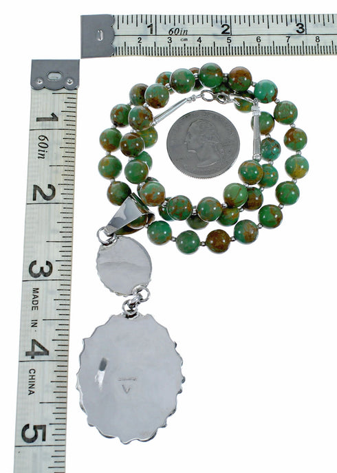 Navajo Kingman Turquoise Sterling Silver Necklace NX12512