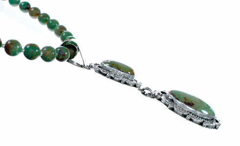 Genuine Navajo Kingman Turquoise Sterling Silver Necklace NX12513