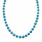 Navajo Native American Turquoise Sterling Silver Bead Necklace NX12518