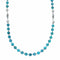 Navajo Native American Turquoise Sterling Silver Bead Necklace NX12517
