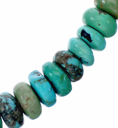 Navajo Turquoise Sterling Silver Bead Necklace NX12521