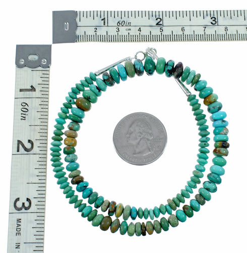 Navajo Turquoise Sterling Silver Bead Necklace NX12521