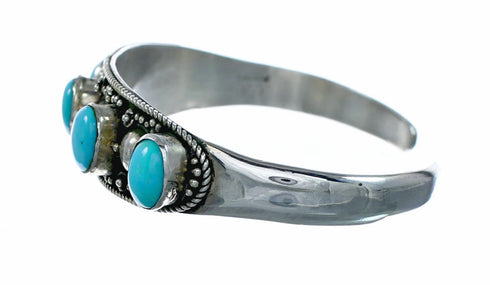 Native American Navajo Sterling Silver Turquoise Cuff Bracelet NX12522