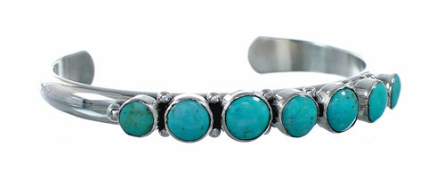 Genuine Navajo Sterling Silver Turquoise Cuff Bracelet NX12523