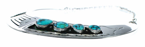 Navajo Turquoise Sterling Silver Collar Link Necklace NX12545