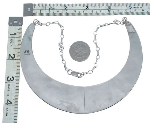 Navajo Turquoise Sterling Silver Collar Link Necklace NX12545
