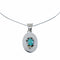 Navajo Turquoise Inlay Turtle Pendant Sterling Silver 18" Snake Chain Necklace Set NX12535