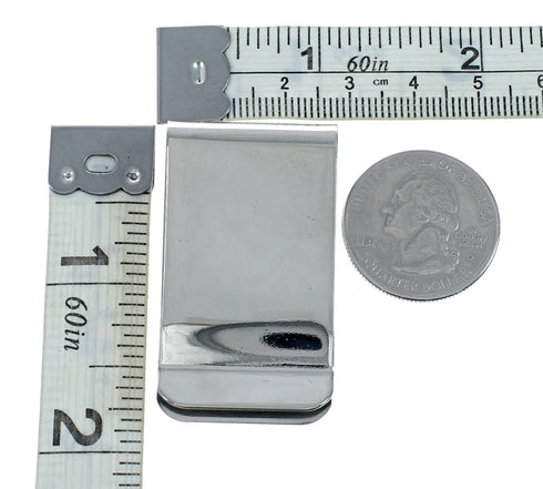 Navajo Sterling Silver And Turquoise Tear Drop Inlay Money Clip NX12533